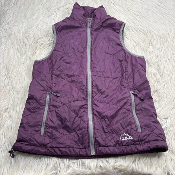 L.L. Bean Jackets & Blazers - LL Bean Women's S Purple Primaloft Quilted Vest Full Zip Winter 288310